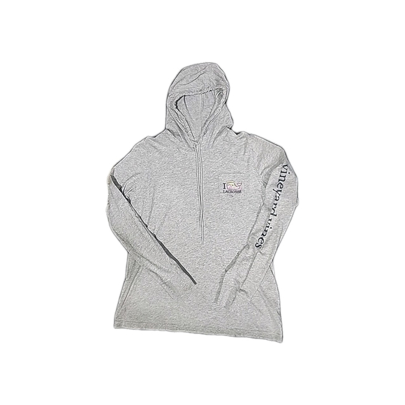 Vineyard Vines Tops - Vineyard Vines Lacrosse Lightweight Hoodie Grey Size M
